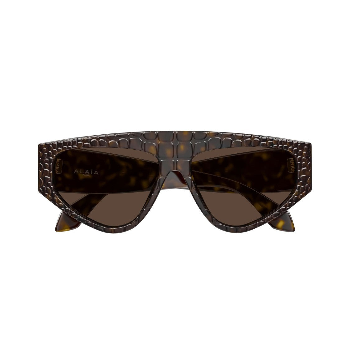 Azzedine Alaïa Oversized Cat-Eye Sunglasses With Crocodile-Embossed Frame