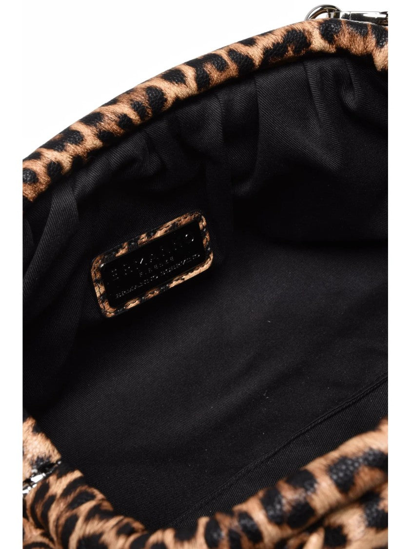 Ermanno Firenze Vanessa Leopard Print Handbag With Rounded Shape And Chain Strap