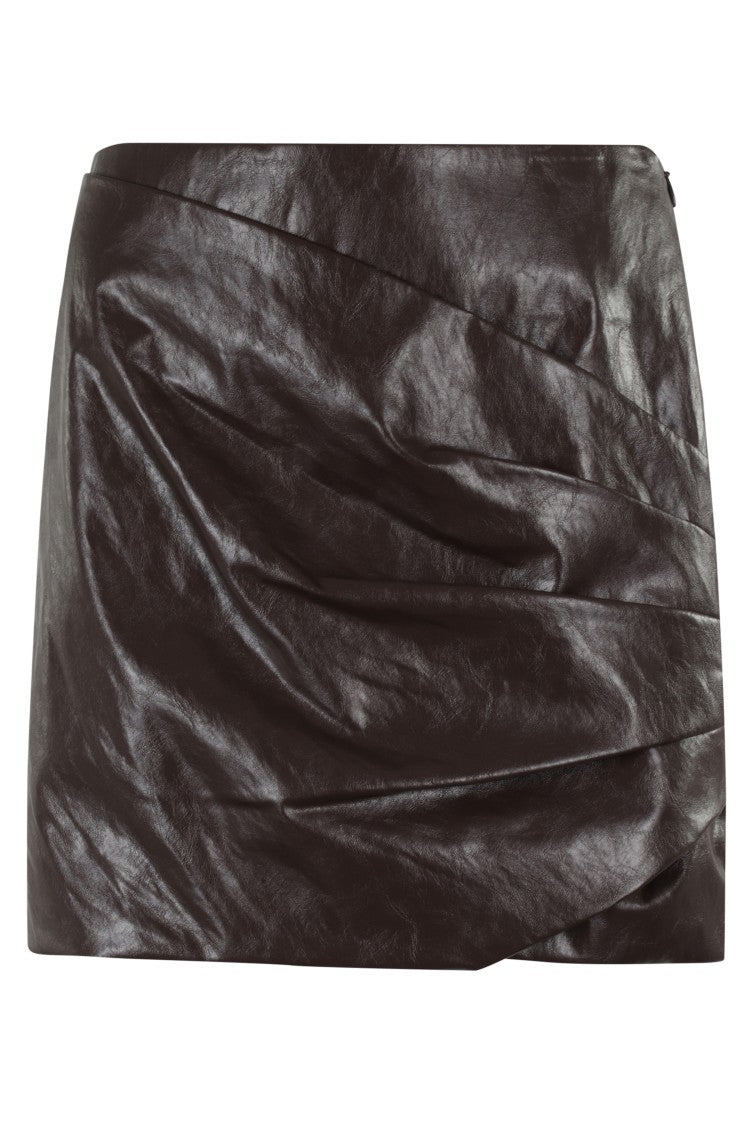 Federica Tosi Metallic Leather Miniskirt