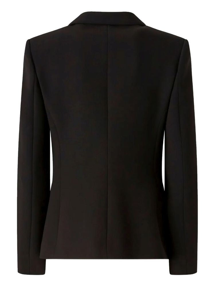 Pinko Tailored Black Jacket With Single-Button Closure And Decorative Sleeve Buttons