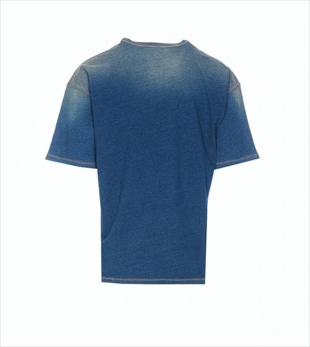Diesel Faded Blue Cotton T-Shirt