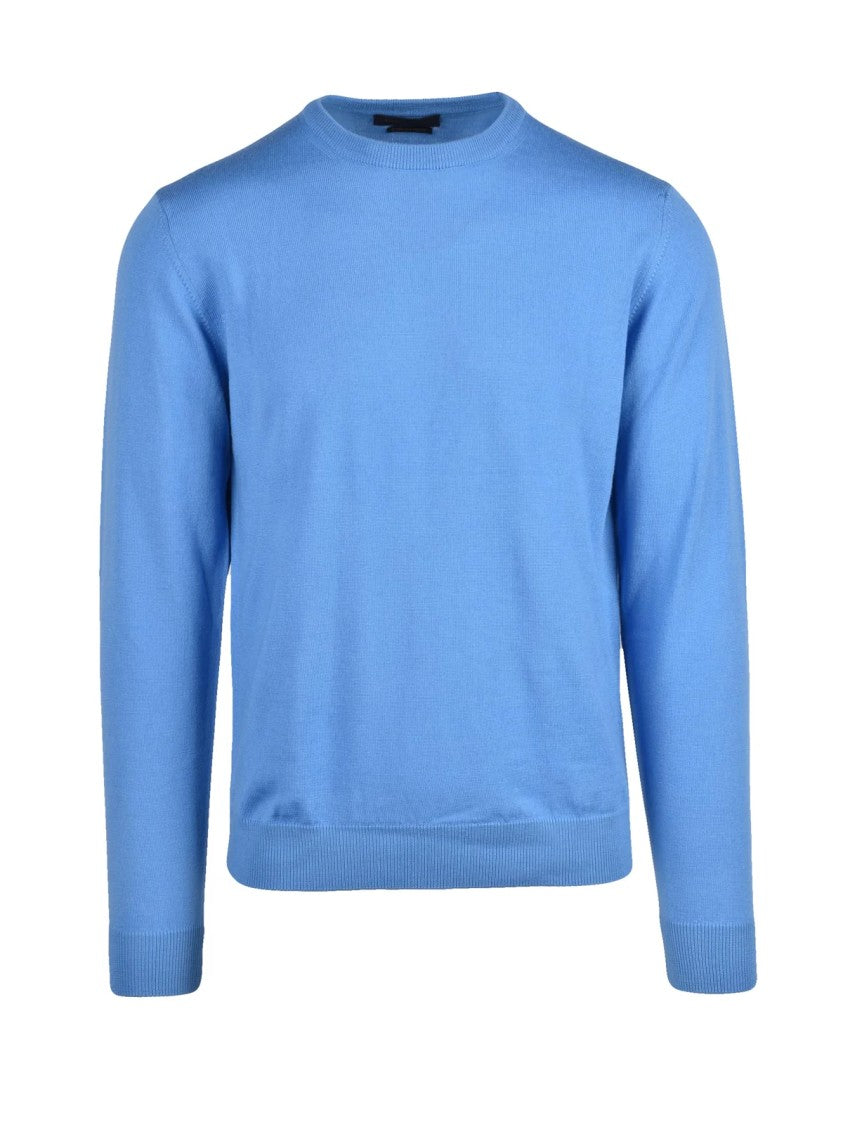 Daniele Fiesoli Crewneck Pullover In Extrafine Merino Wool With Ribbed Details