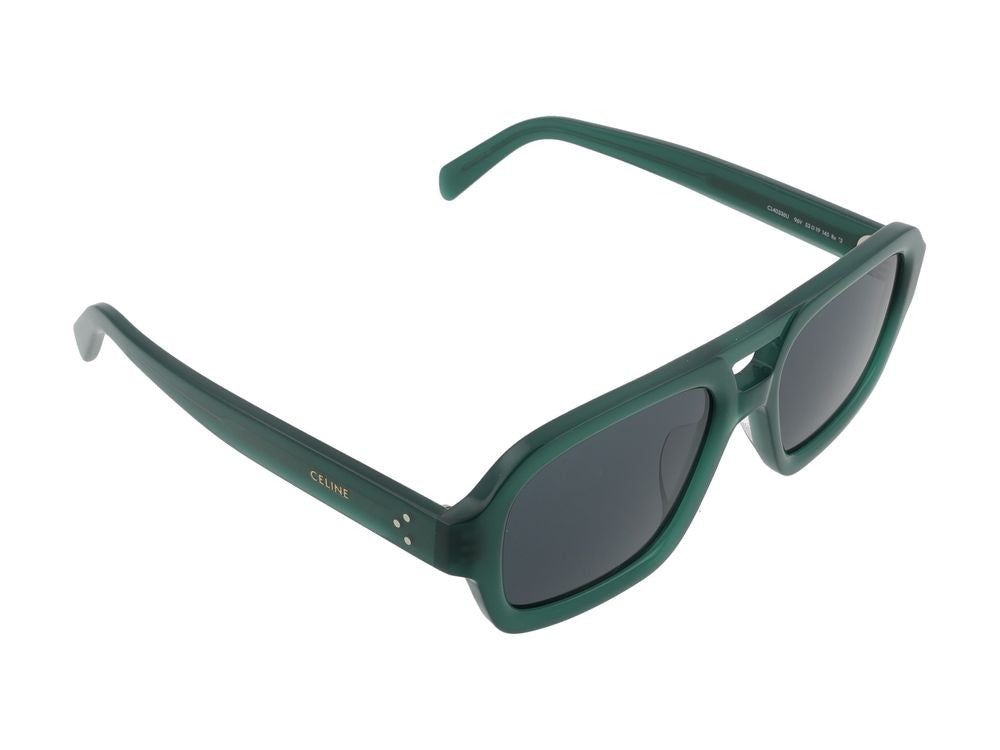 Celine Oversized Deep Green Translucent Square Sunglasses