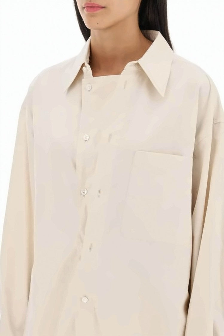 Lemaire Boxy Cotton Shirt With Classic Collar And Button Placket