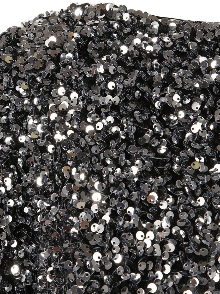 Junya Watanabe Black Wool Top With Shimmering Sequined Finish