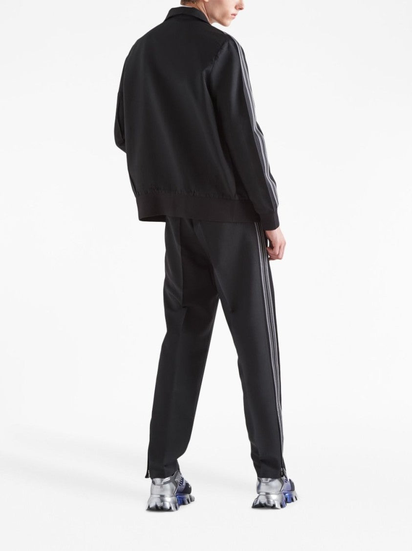 Prada Sleek Tailored Trousers With Contrasting Side Stripes