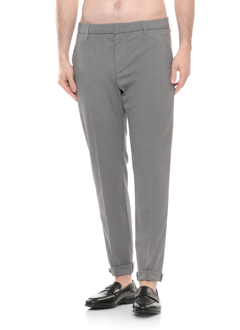 Dondup Grey Gaubert Wool Chino Pants