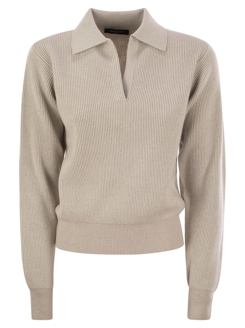 Fabiana Filippi Ribbed Knit With Polo Neck