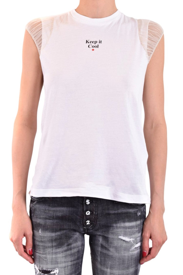 Dsquared2 White 100% Cotton Moschino Signature T-Shirt