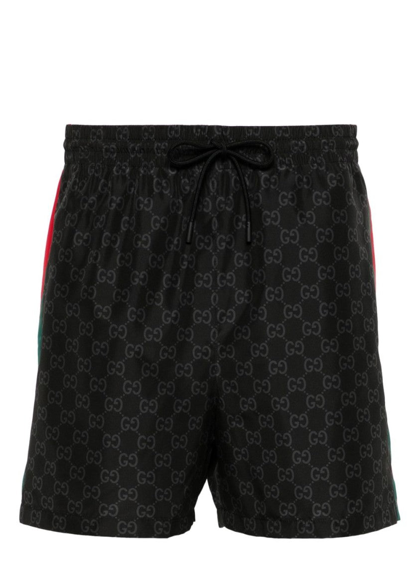 Gucci Allover Gg Print Nylon Swim Shorts