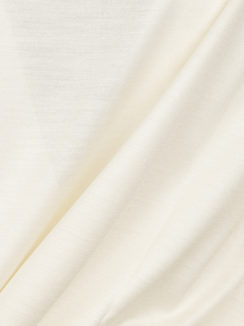 Max Mara Long-Sleeve Silk Top With Subtle Draping
