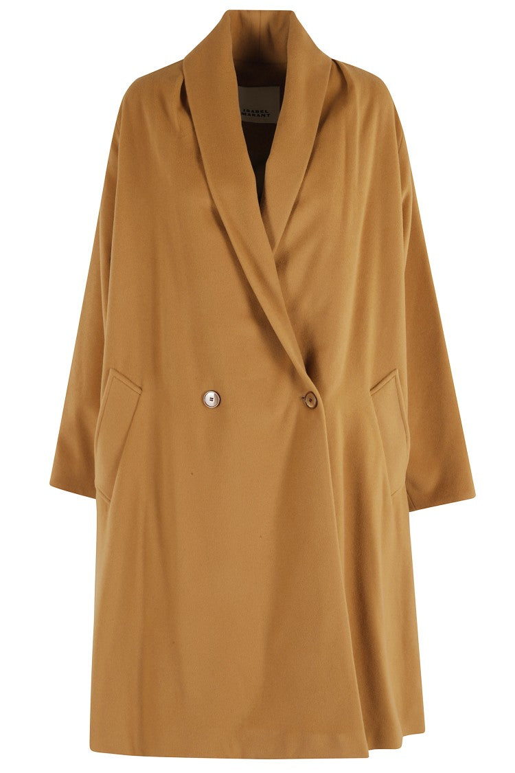 Isabel Marant Elise Gb Medium-Length Camel Wool-Blend Coat