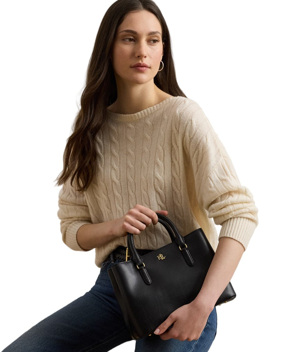Lauren Ralph Lauren Structured Small Satchel In Smooth Calf Leather
