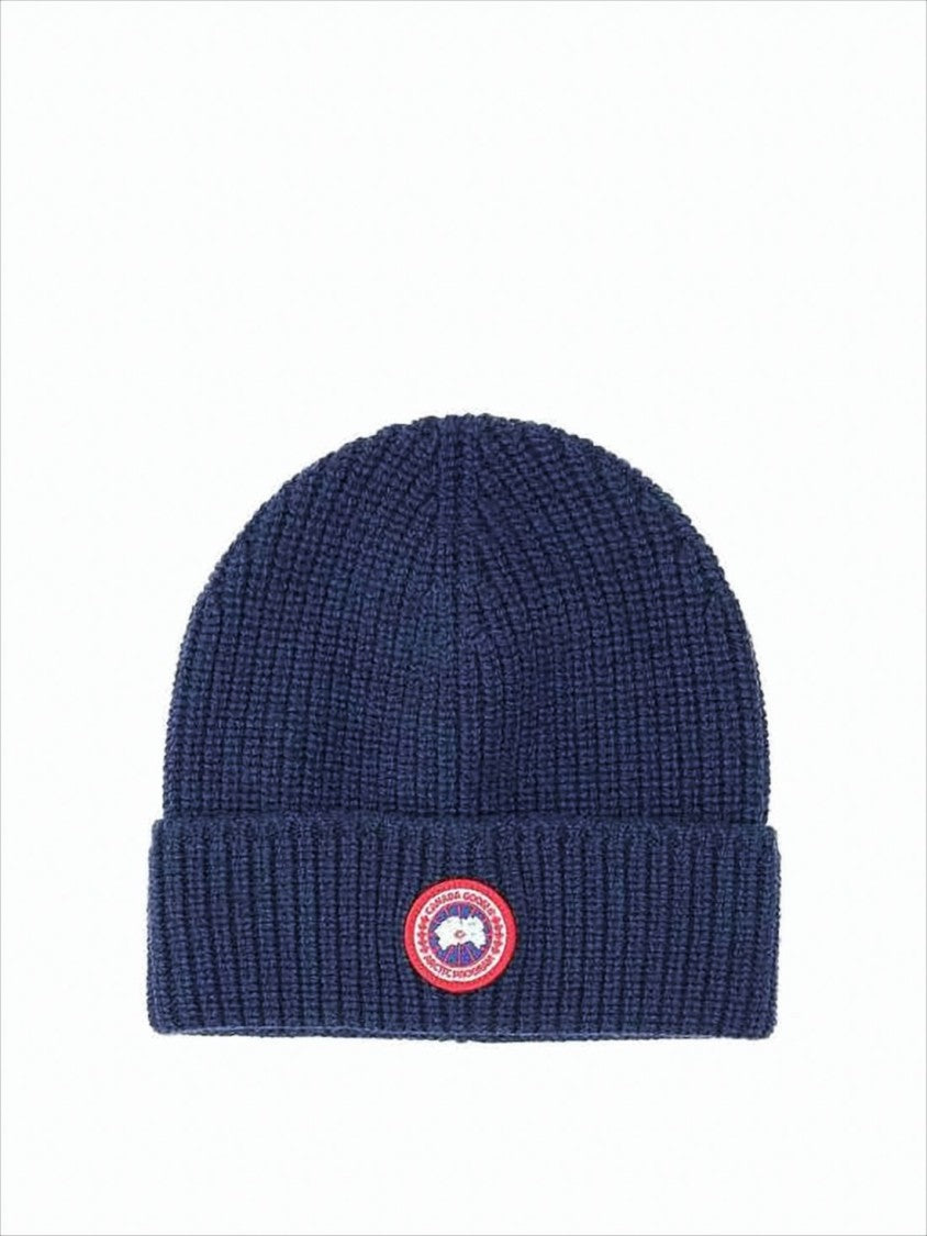 Canada Goose Ribbed Wool Beanie With Embroidered Patch By Canada Goose