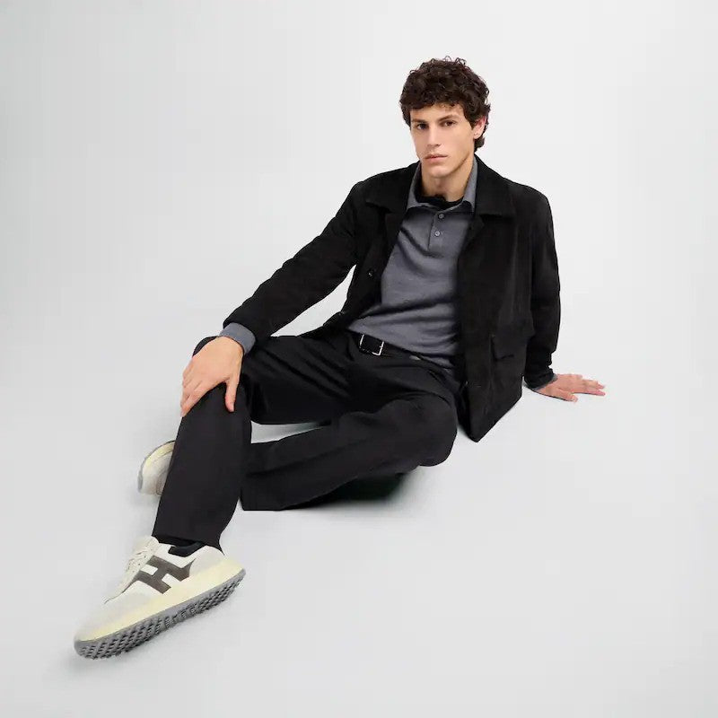Hogan Suede Leather Chunky Cream Sole Sneakers