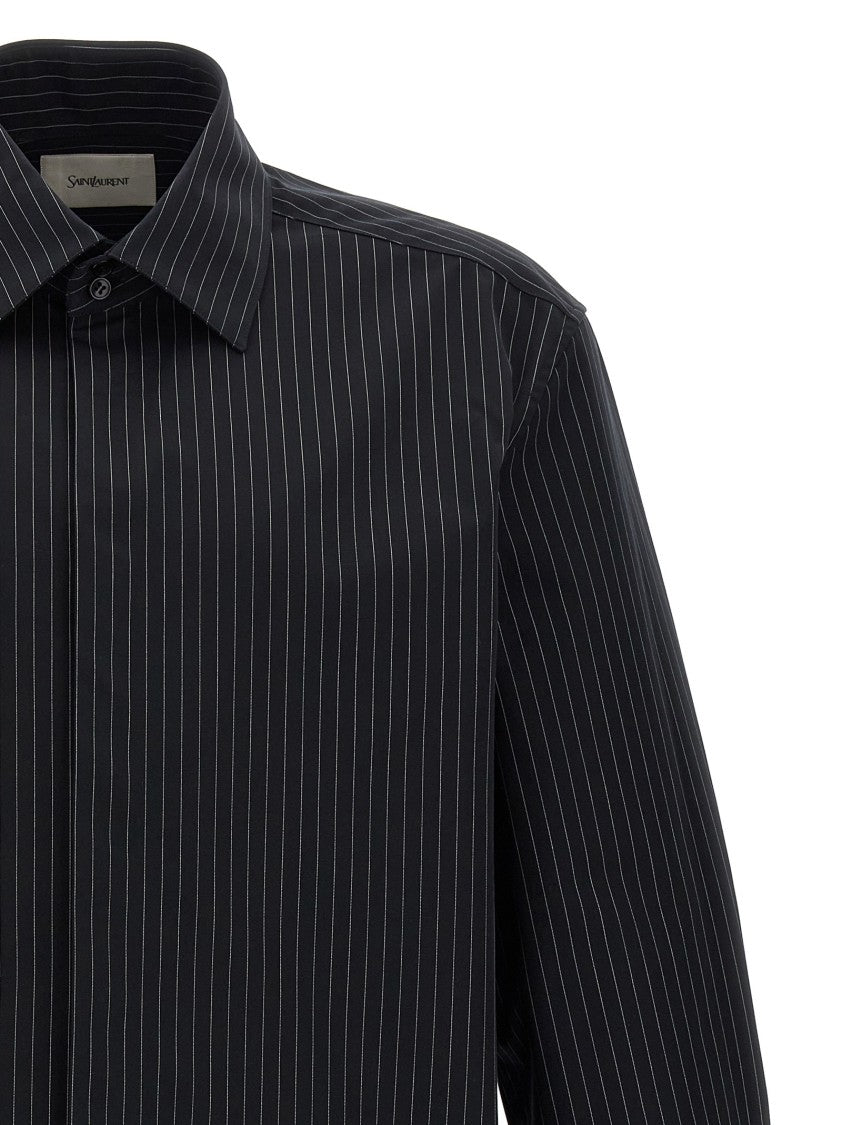Saint Laurent Vertical Stripe Cotton Shirt