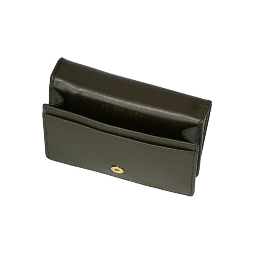 Bottega Veneta Two-Tone Woven Lambskin Compact Wallet