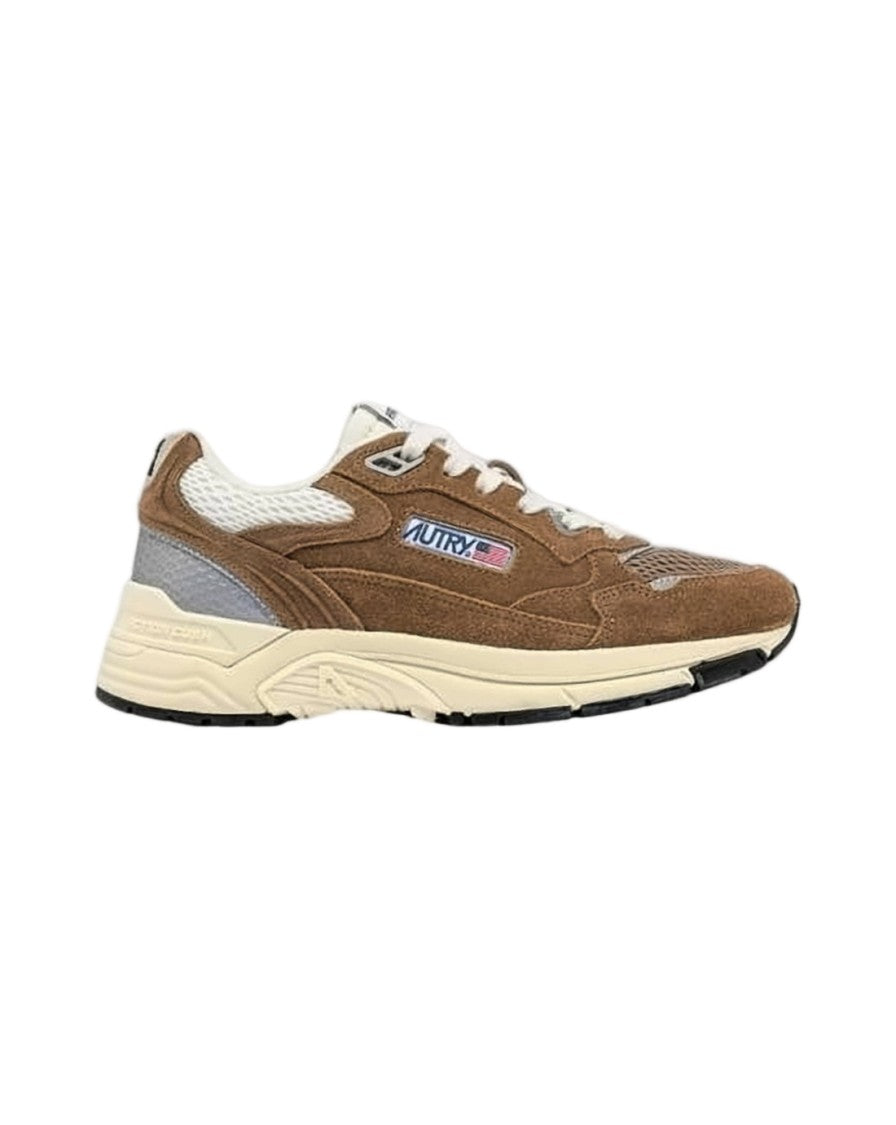 Autry Layered Design Suede And Mesh Sneakers