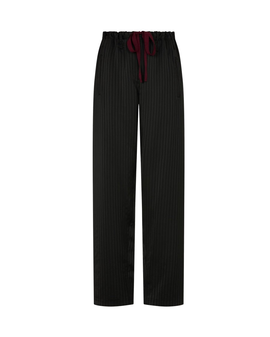 Serena Bute Satin Stripe Utility Jogger - Black
