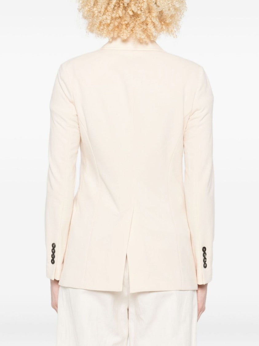 Circolo 1901 Double-Breasted Beige Jacket With Notch Lapels