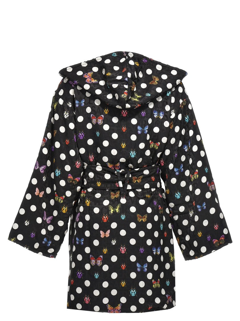Versace Home Heritage Butterflies & Ladybugs Polka Bathrobe