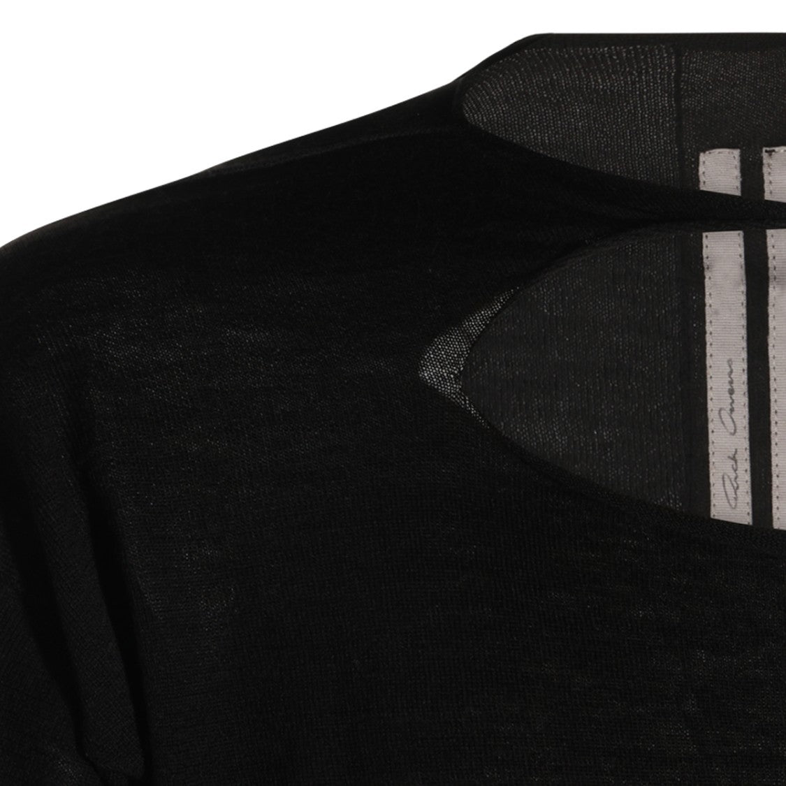 Rick Owens Contemporary Black Sweater With Unique Cut-Out Detail