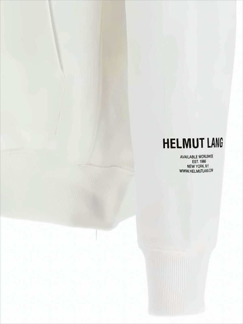 Helmut Lang Relaxed Fit Graphic Print Hoodie With Front Pocket