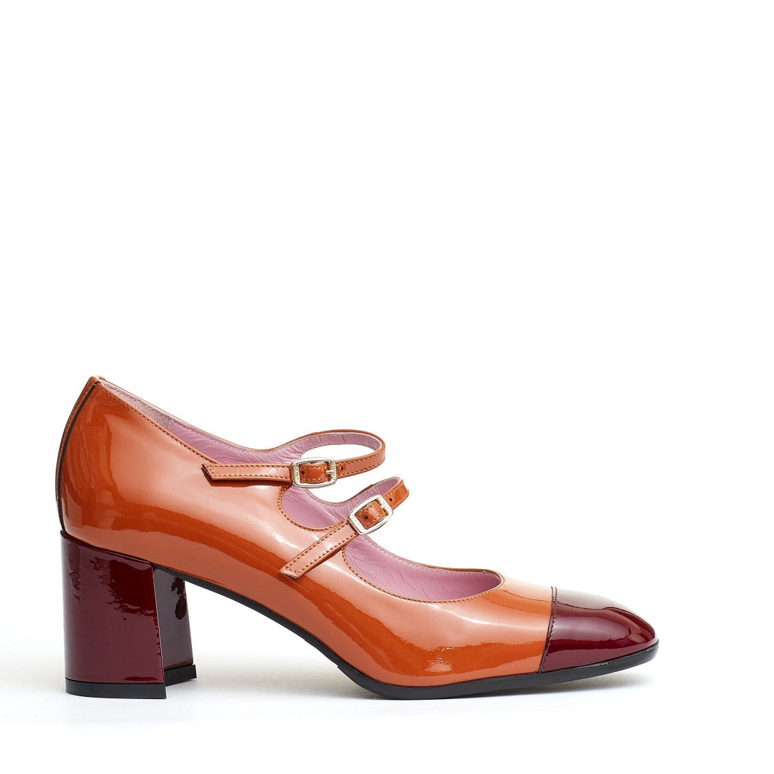 Carel Paris Pump Belt Camel And Bordeaux