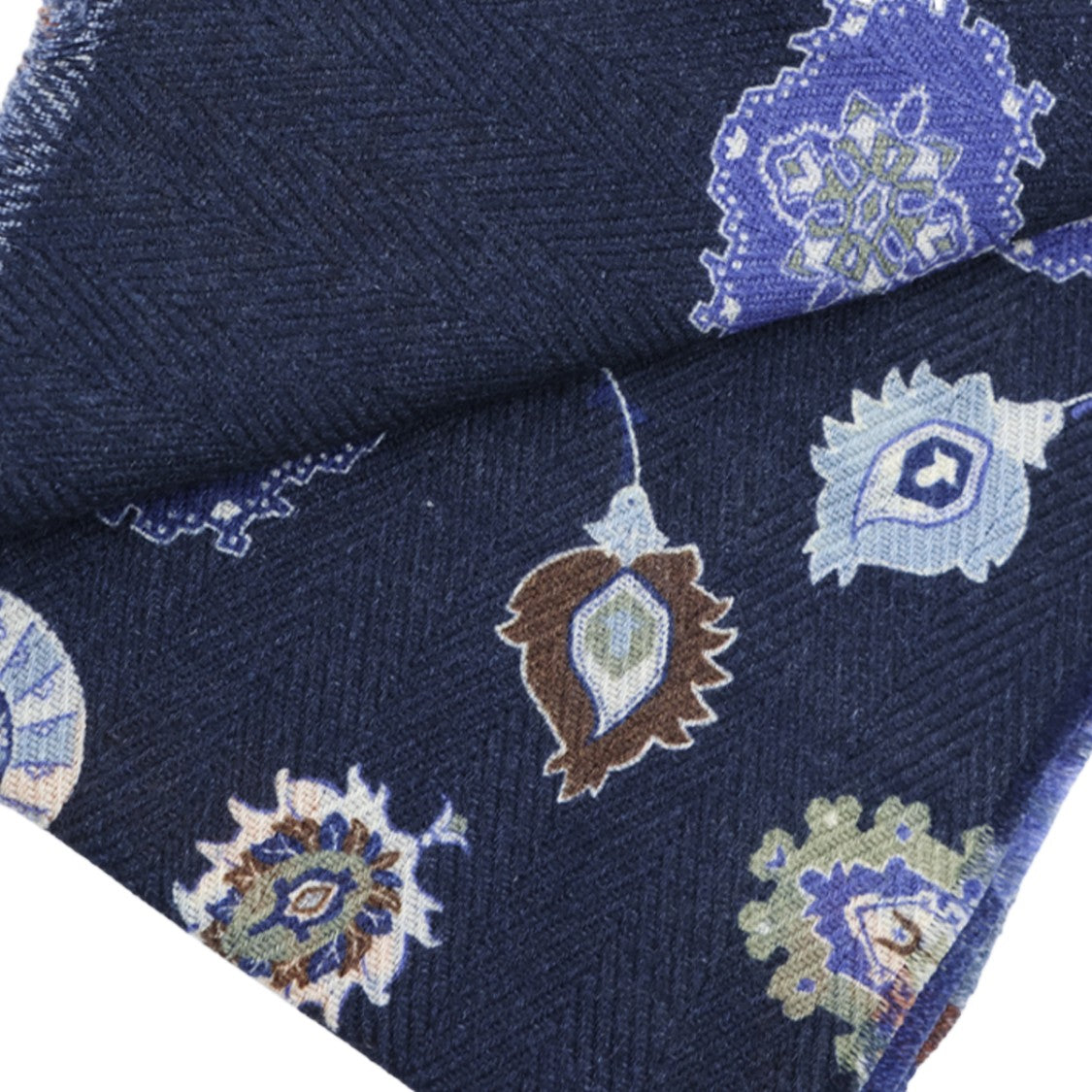 Altea Intricate Floral Motif Scarf With Herringbone Texture