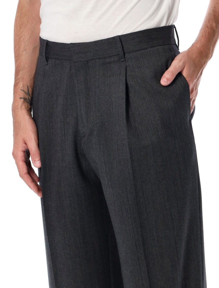 Lardini Migio High-Waist Pleated Wide-Leg Trousers