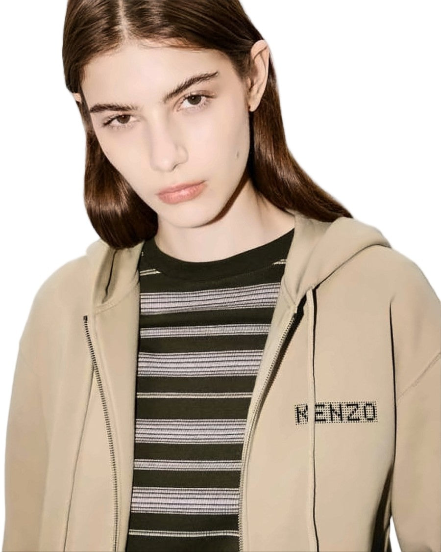 Kenzo Beige Graphic Print Kenzo Hoodie