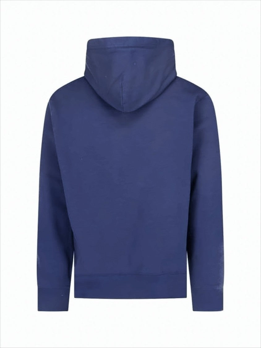 Polo Ralph Lauren Cropped Hoodie In Deep Blue With Embroidered Logo