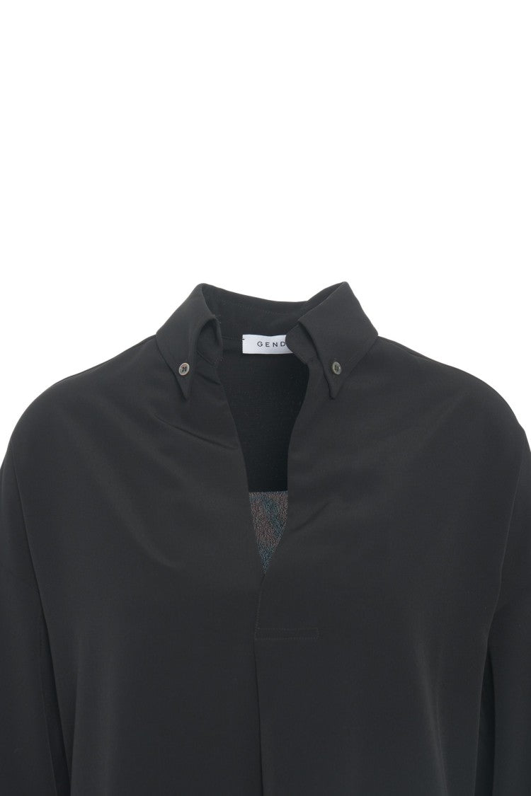 Gender Button-Down Collar Blouse