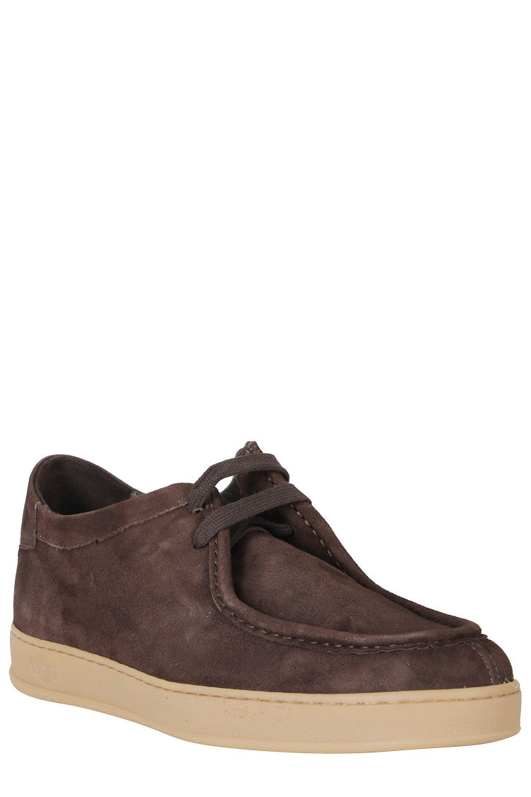 Soldini Chocolate Blade Amalfi Suede Low-Top Sneakers