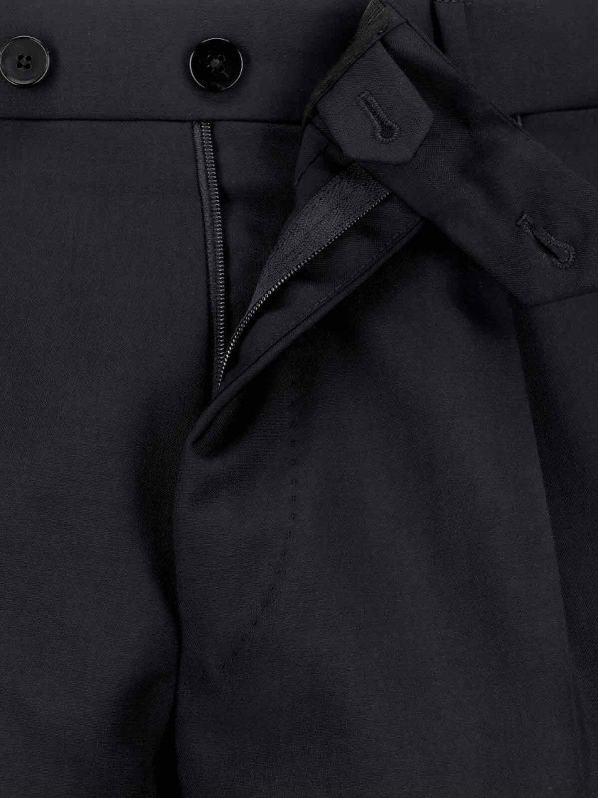 Caruso Black Double-Breasted Wool-Mohair Tailored Suit
