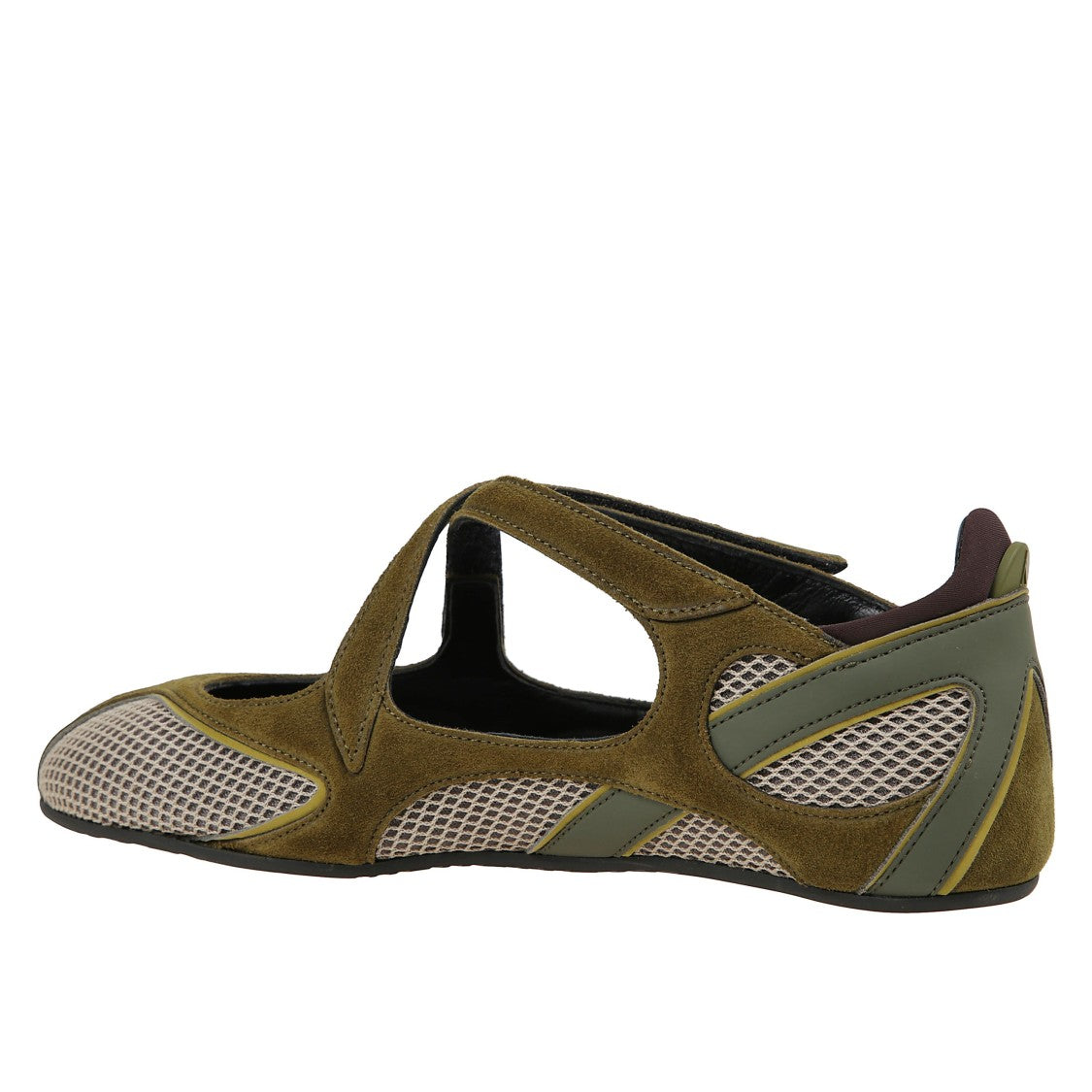 The Attico Refined Suede Ballerina Flats With Cross-Strap Closure