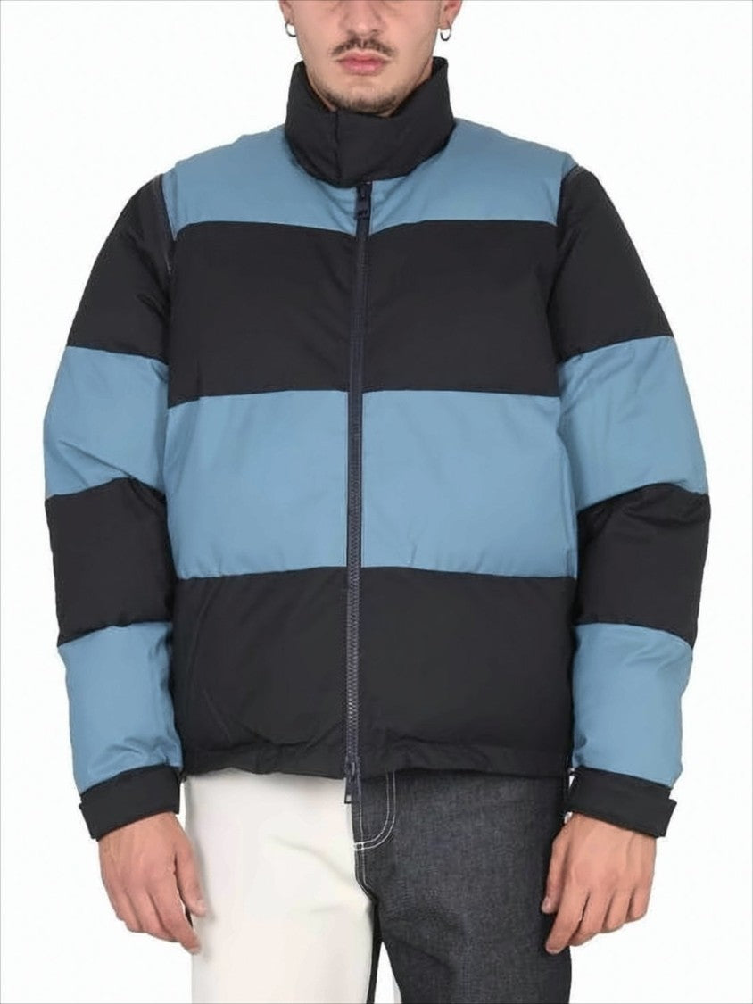 Sunnei Striped Padded Jacket With High Collar