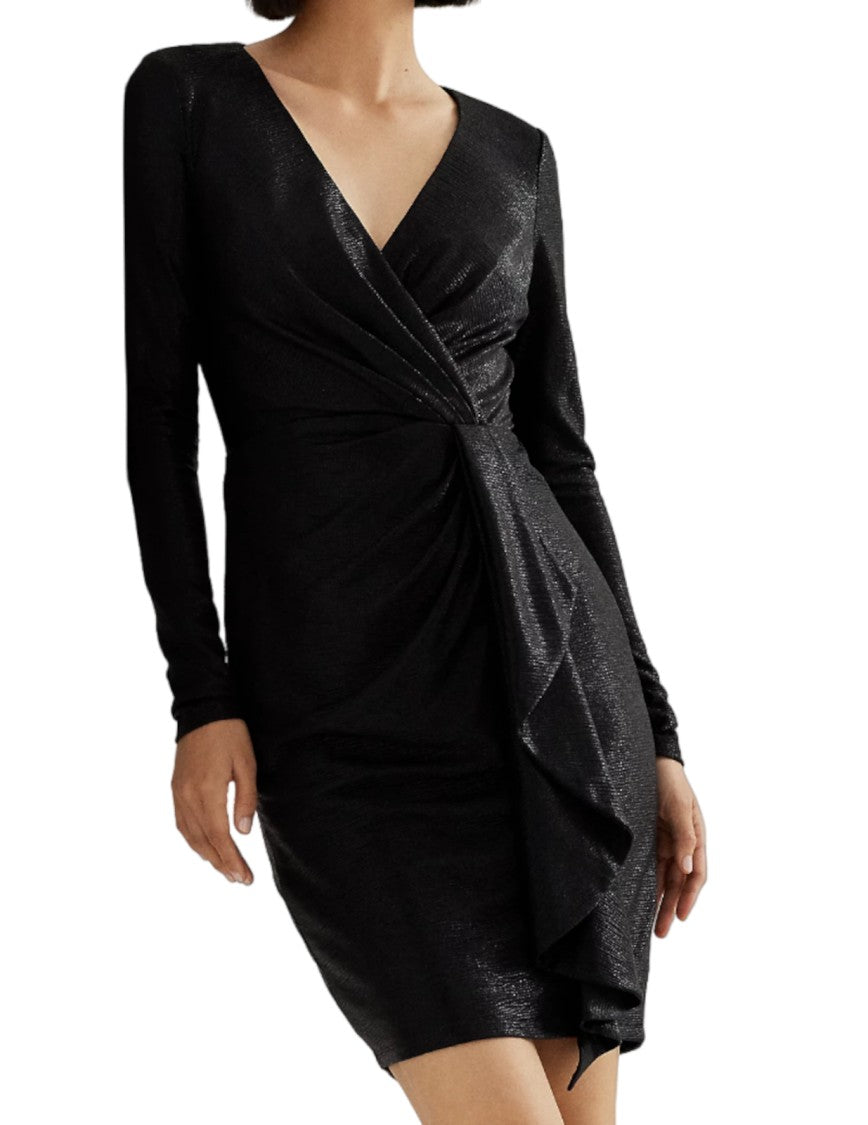 Lauren Ralph Lauren Black Mini Dress With Deep V-Neckline