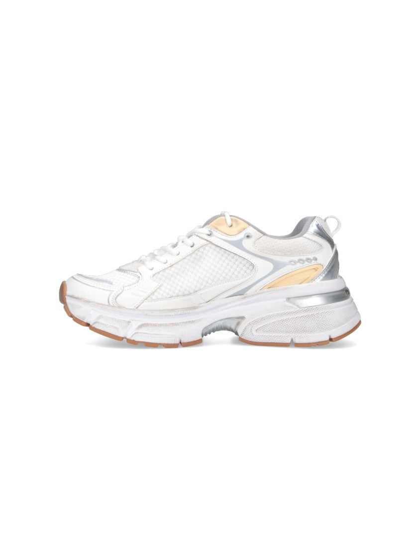 Golden Goose White Lightstar Leather Mesh Chunky Sneakers