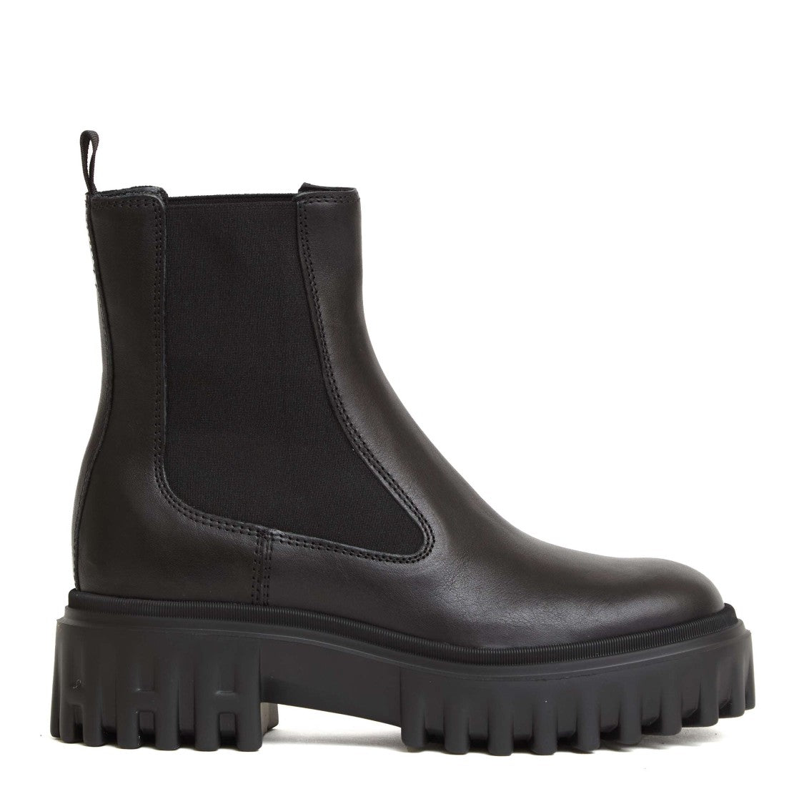 Hogan Black Leather Chelsea Boots
