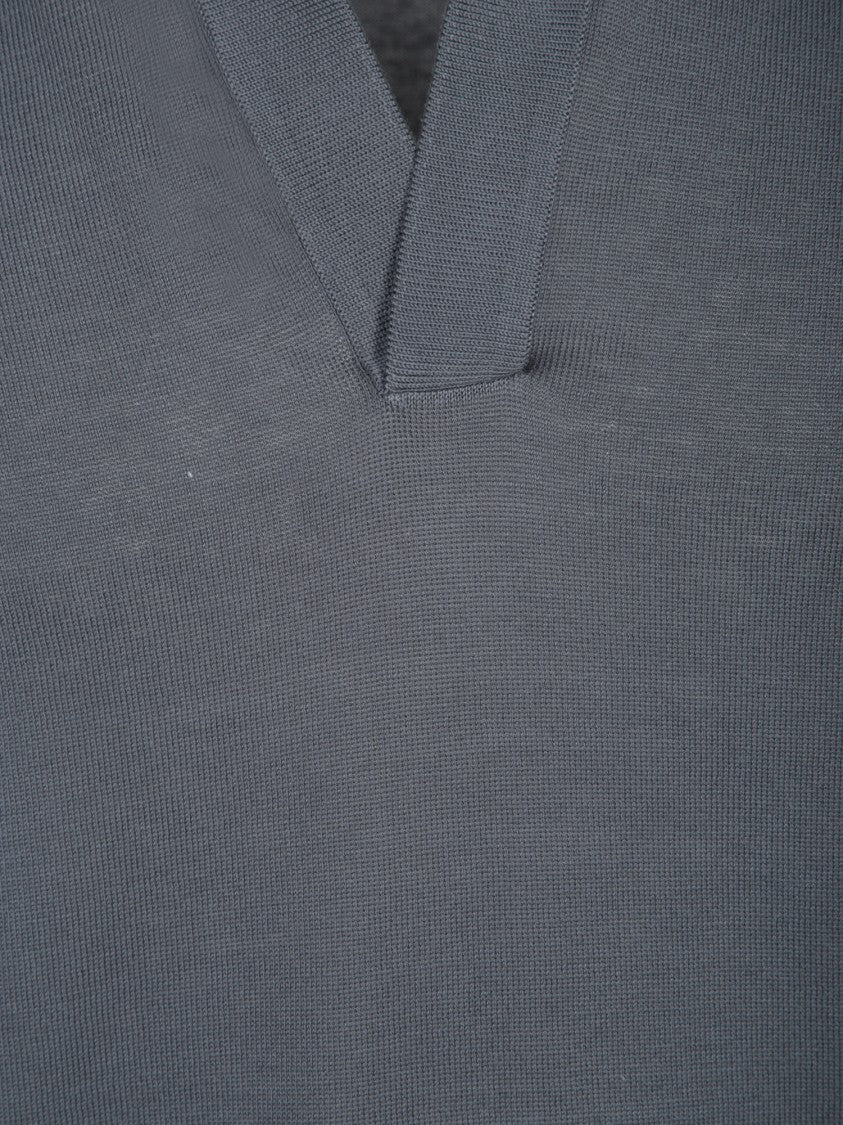 Dell'oglio Crepe Polo Shirt With Classic Collar