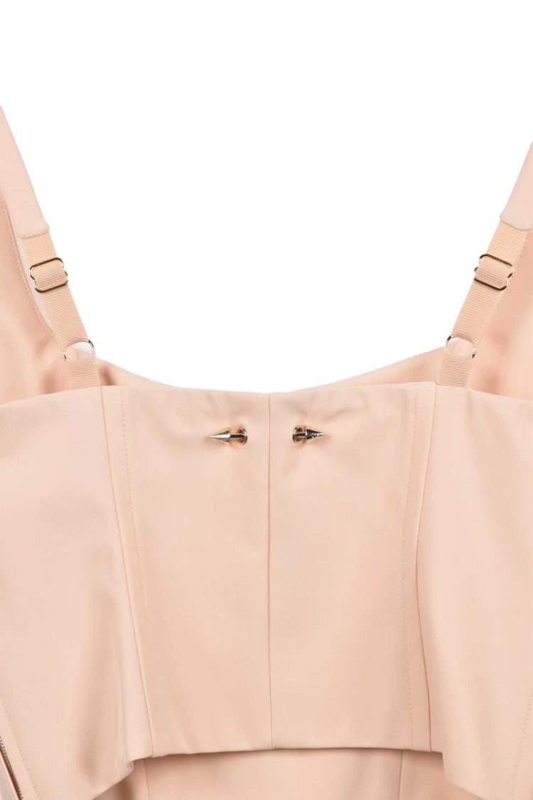 Patrizia Pepe Stretch Jersey Top - Beige
