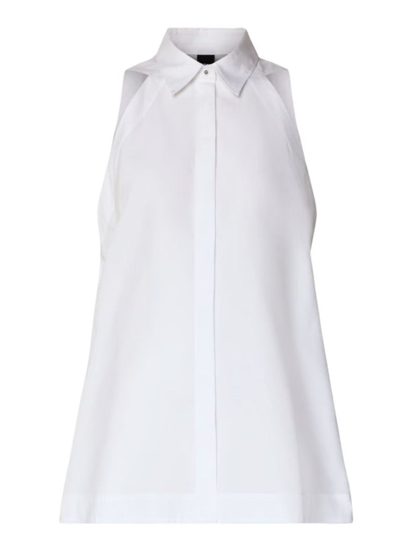 Boss Sleeveless Pointed Collar Blouse