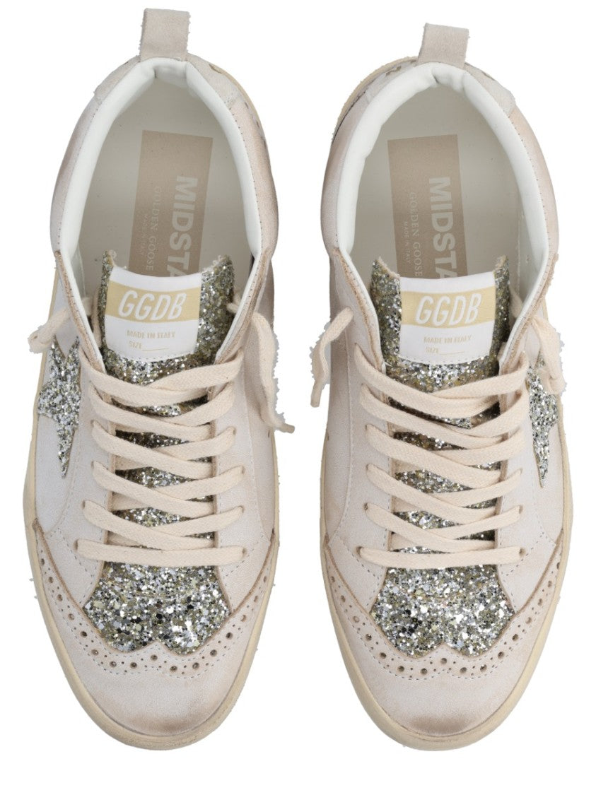 Golden Goose Mid Star Beige Leather Sneakers