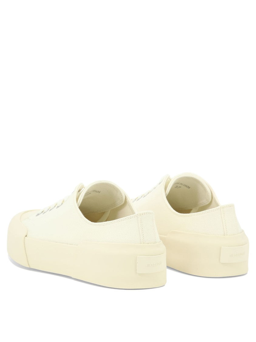 Jil Sander White Sneakers With Breathable Cotton Upper