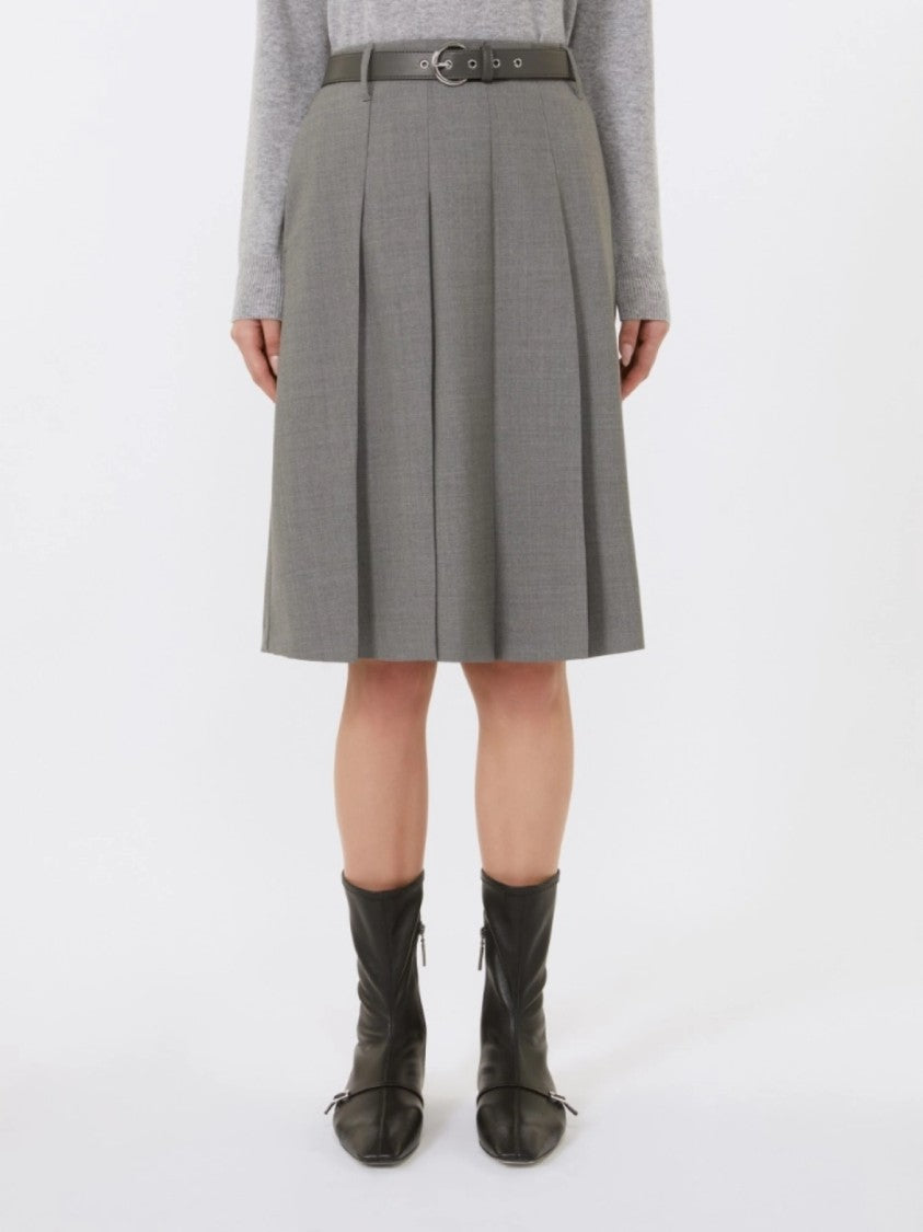 Max Mara Knee-Length Midi Skirt With Structured Pleats
