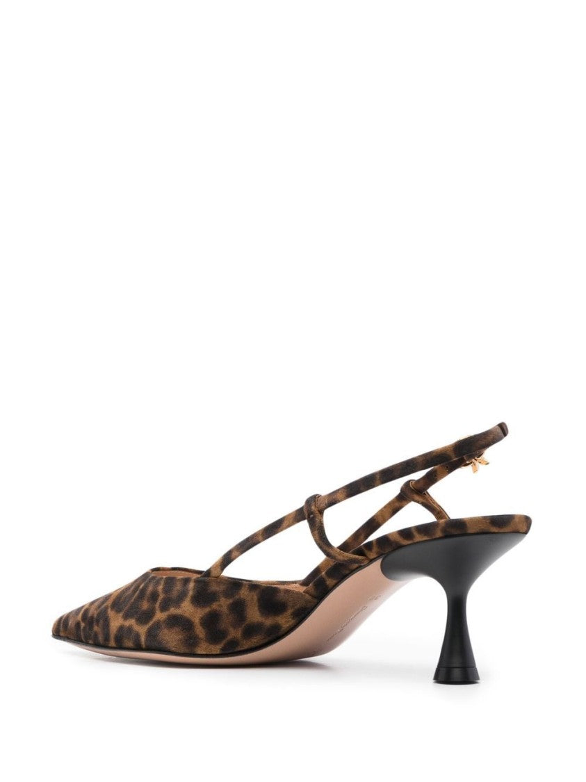 Gianvito Rossi Brown Pointed Toe Slingback Heels
