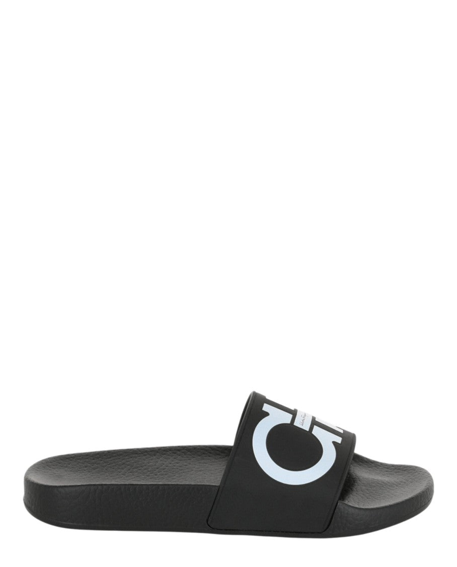Ferragamo Groovy Dual Gancini Slides