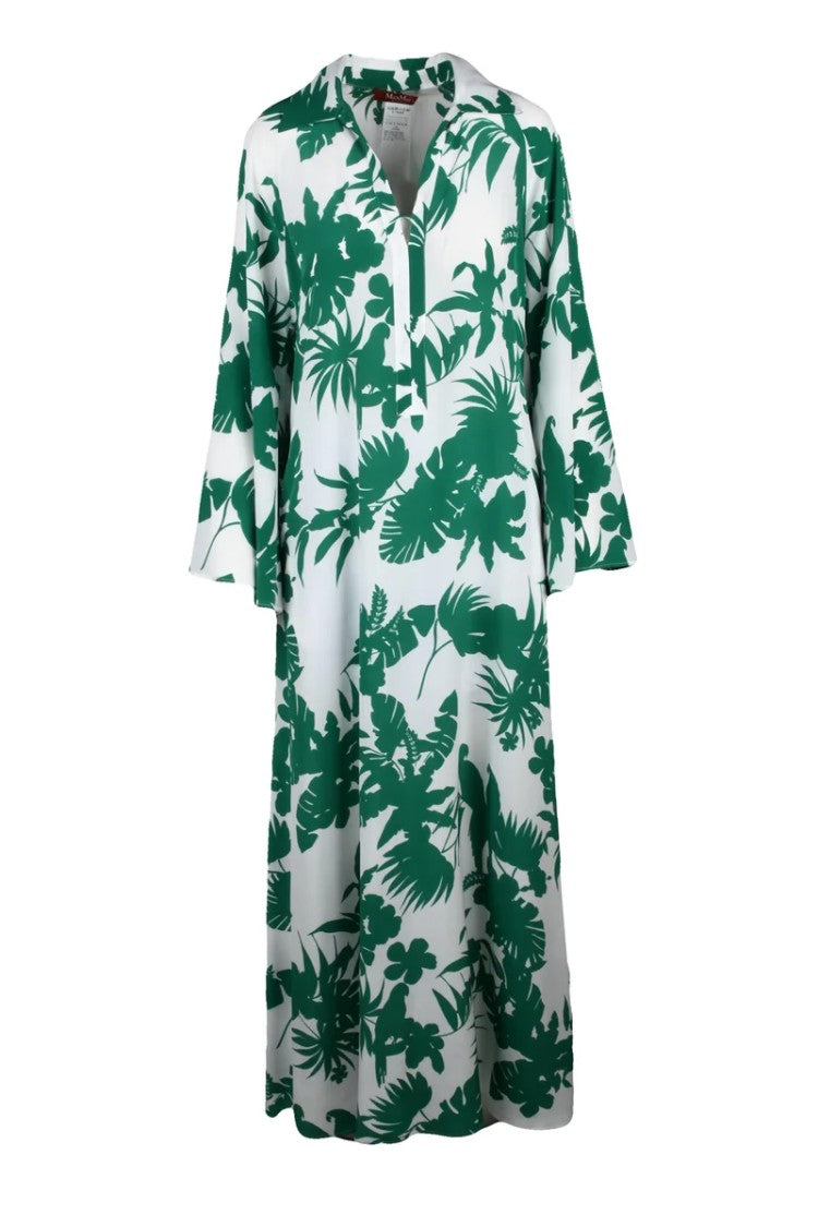 Max Mara Fluid White Silk Chiffon Dress