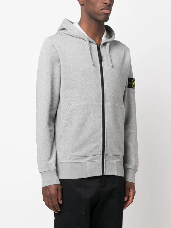 Stone Island Organic Cotton Fleece Zip-Up Hoodie